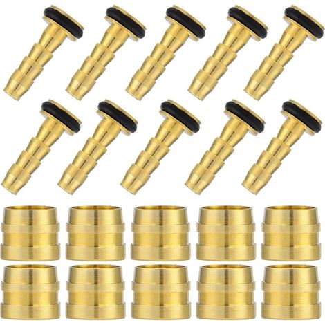 10-piece set of olives and hose barbs – hydraulic brake hose connector – bicycle spare part – connector and olive for hydraulic brake hose (for Tektro) (1/5)