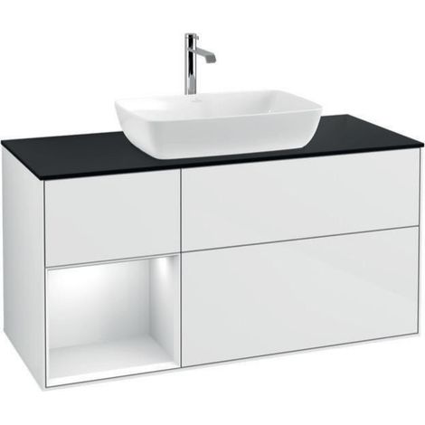 V&B Waschtischunterschrank FINION 1200x603x501mm Regal glos. wh glos. wh (1/4)