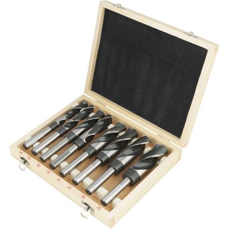 Set di 8 punte elicoidali HSS - trattate termicamente - per officina, fai da te (1/4)