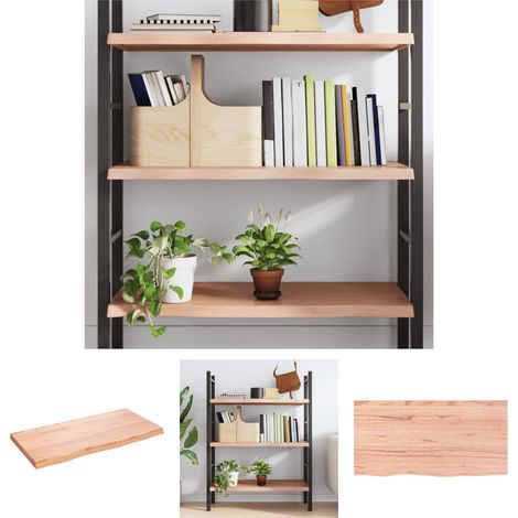 The Living Store Wandregal Hellbraun 80x40x(2-4) cm Massivholz Eiche Behandelt -  Wandregale (1/5)