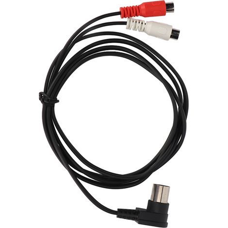 Câble audio coudé à 90° DIN 5 broches mâle vers 2 RCA femelles, 1,5 m (4,9 pi), prêt à l'emploi. (1/5)