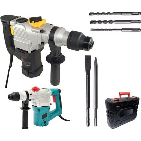 TRAPANO SCALPELLATORE MARTELLO DEMOLITORE 1350W 28MM TASSELLATORE 5 ACCESSORI (1/4)