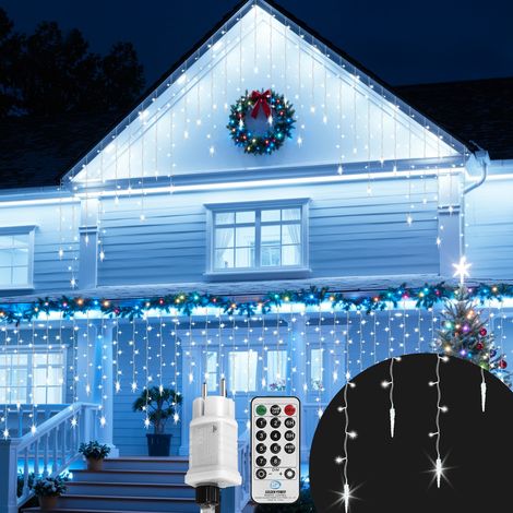 TolleTour 5M LED ghiaccio lucchetta telecomando 8 modalità di illuminazione Timer IP44 interno esterno lucchetta ghiaccio Kaltweiß (1/5)