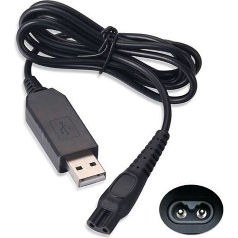 Schwarzes USB-Ladekabel für Philips OneBlade QP2630 Rasierer und Trimmer (1/4)