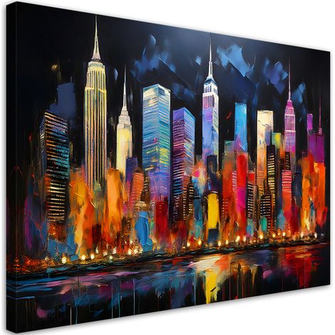 Tableau déco Architecture colorée de la ville de New York 100x70 (1/5)