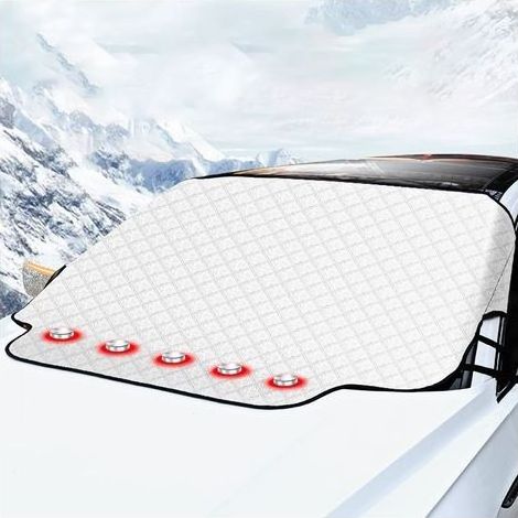 Couverture Pare-Brise Voiture, Bache Pare Brise Protection Magnétique Couverture Repliable, Universelle pour Bache Voiture Anti Givre et Neige,147 x 116cm (1/5)