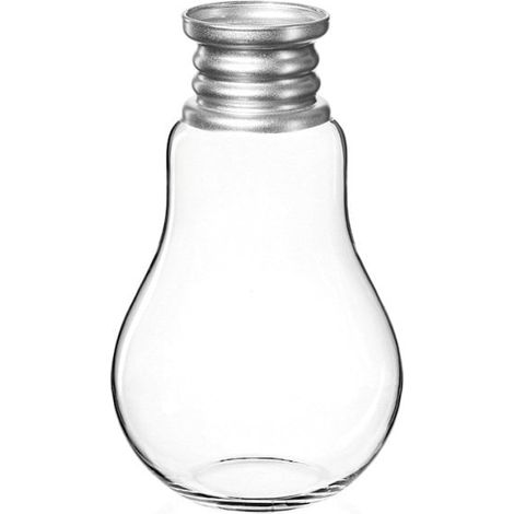 Vase en Verre Transparent en Forme d'Ampoule pour Décoration d'Intérieur H36 x D21,5 cm - PANGIVO (1/2)