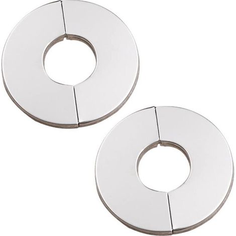 Lot de 2 couvercles de robinet en acier inoxydable chromé avec trou de 50mm (1/4)