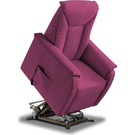 Poltrona Alzapersona Elettrica 2 Motori 82x108x84 cm Baila in Microfibra Dispositivo Medico 1 Viola (1/4)
