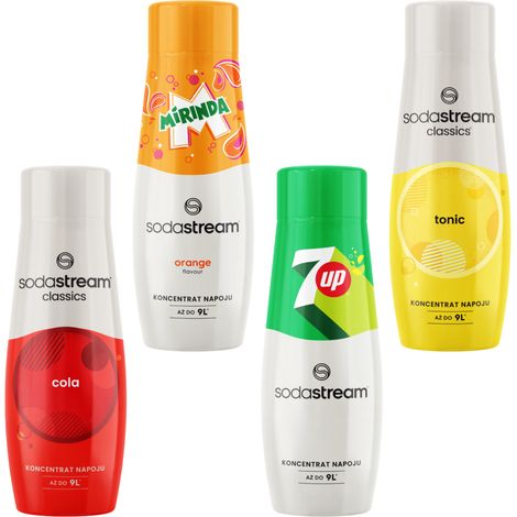 SODASTREAM Cola + Mirinda + 7Up + Sodasirup für Sodabrunnen 4 Stk. (1/5)