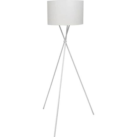 vidaXL Lámpara de pie con pantalla y soporte blanco (1/2)