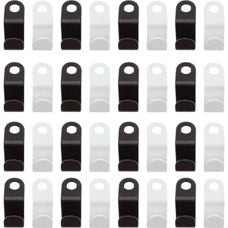 56 Mini cintres en Cascade, Crochets de Connexion pour cintres, Gain de Place dans Les placards(28 Noir,28 Blanc) (1/5)