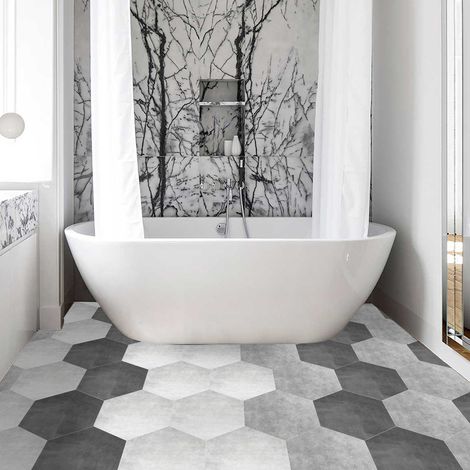 Lot de 10 autocollants hexagonaux imperméables et antidérapants pour carrelage en céramique, à coller sur les murs et les sols – Décoration intérieure (1/5)
