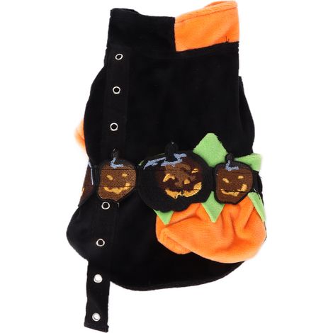 Déguisement de citrouille d'Halloween pour chien, tenue de cosplay amusante pour petits chiens (taille M). (1/5)
