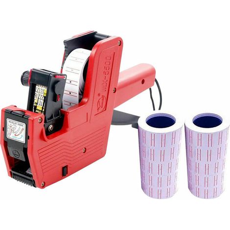 royaluxe -Étiqueteuse de prix à 8 chiffres pour étiquette de prix portable avec 10 étiquettes de prix en papier pour bureau, vente au détail, épicerie, organisation, étiquetage, entrepôt, multicolore， (1/5)