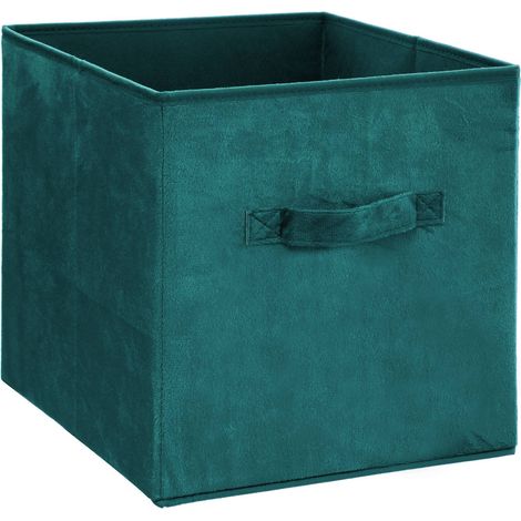5Five Simply Smart – Boîte de rangement en velours 31x31 cm – Polyester et polypropylène – Poignée pour déplacement facile – Pliable pour rangement compact