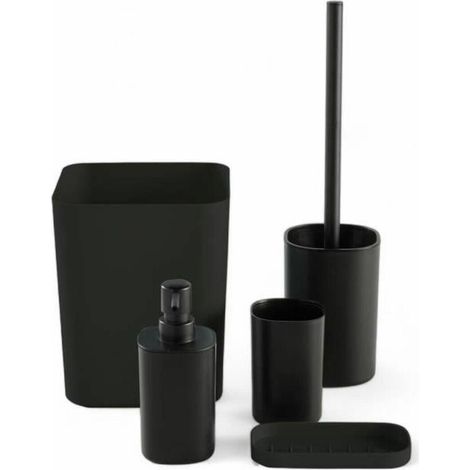 Today Set mit 5 schwarzen Badaccessoires im modernen Design