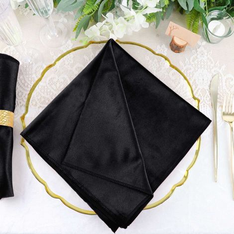 Serviette Velours - 20 x 20 Pouces - Bordure Sans Couture - Pour Table Intérieure ou Événement - Lot de 5