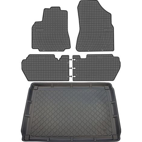 Citroen Berlingo II Kombivan ab 2008–08.2018 SET – Gummi-Automatten + Kofferraummatte