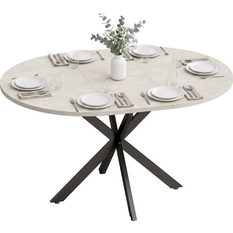 Table de salle à manger extensible pour 4 à 6 personnes, table de cuisine de style industriel avec pieds en forme d'araignée, grise (1/5)