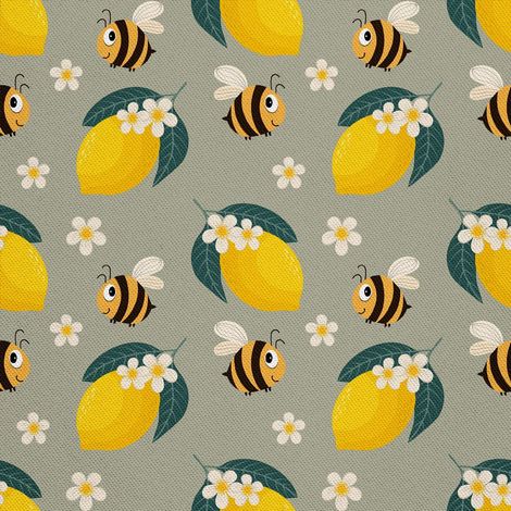 Outdoor dekostoffe oxford - Motiv Bienen und Zitronen I DX376 (1/5)