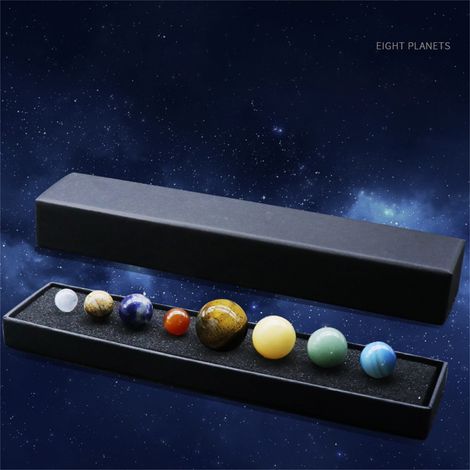 Ornement Planétaire - Boule En Pierre Naturelle - Décoration Bureau Éducative Astronomie - 8 Pièces (1/5)