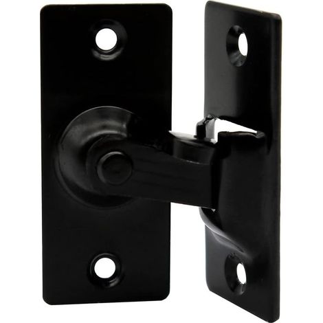 Serrure de porte en acier inoxydable à angle droit à 90 degrés, utilisée pour les clôtures en bois, les portes et fenêtres, les portes coulissantes (black) (1/5)