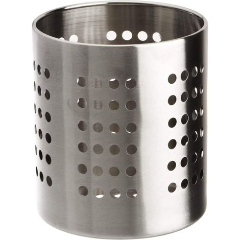 x Porte-ustensiles en acier inoxydable, organisateur de cuisine, égouttoir à couverts (12 x 13 cm) (1/4)