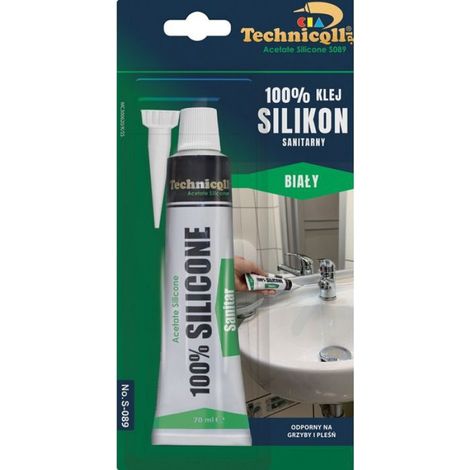 Silicone Sanitaire - Blanc - 70 ml - Monocomposant - Résistant À La Moisissure - Élastique