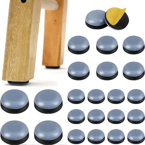 Lot de 24 pieds ronds en téflon auto-adhésifs pour meubles, adaptés aux appareils de cuisine, friteuse à air chaud, grille-pain, mixeur, gril (ronds) (1/5)