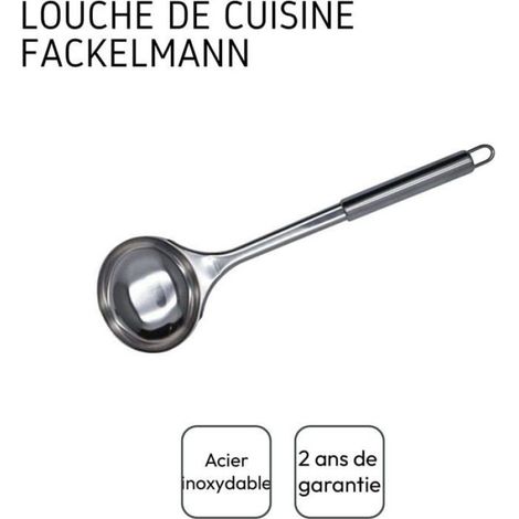 Louche de cuisine 1 pièce en acier inoxydable, idéale pour soupes et sauces au quotidien, dimensions 32,5 x 9,1 x 1,6 cm (1/4)