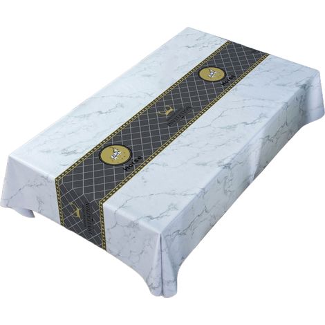 Nappe rectangulaire en PVC imperméable et oléofuge, non lavable, pour table basse ou table basse. (1/5)