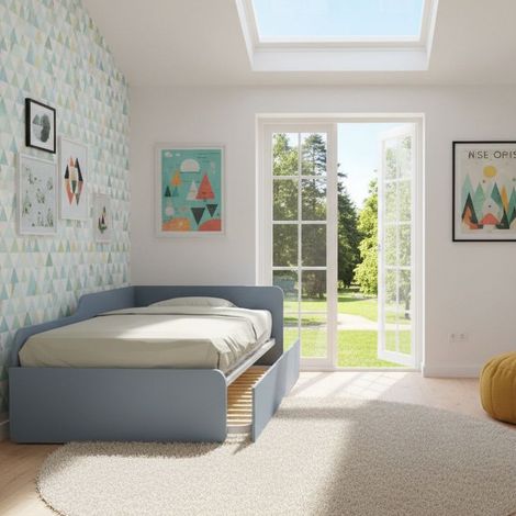 Divano letto piazza e mezza 120x190 con spalliera e secondo letto estraibile - Avio