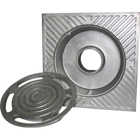 Sumidero de patio de aluminio, classic, 15 x 15 cm