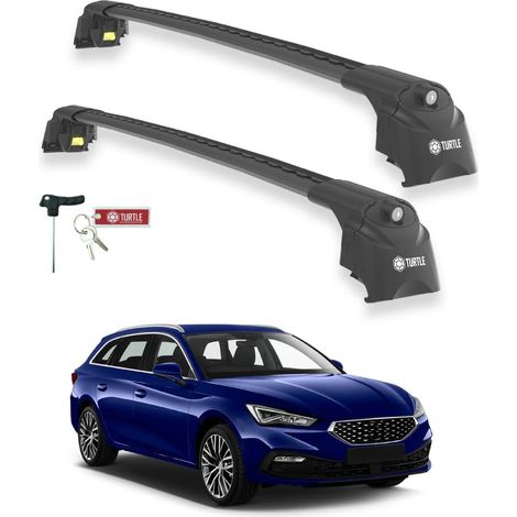 TURTLE kompatibel mit Seat Leon Mk4 (Kl1/Kl8) St 2021-2025 Dachträger Air2 Schwarz (1/5)