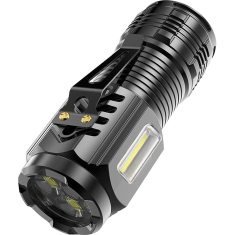 Lampe torche LED rechargeable, lampe de poche magnétique, lampe de poche LED ultra lumineuse rechargeable avec aimant puissant (A)