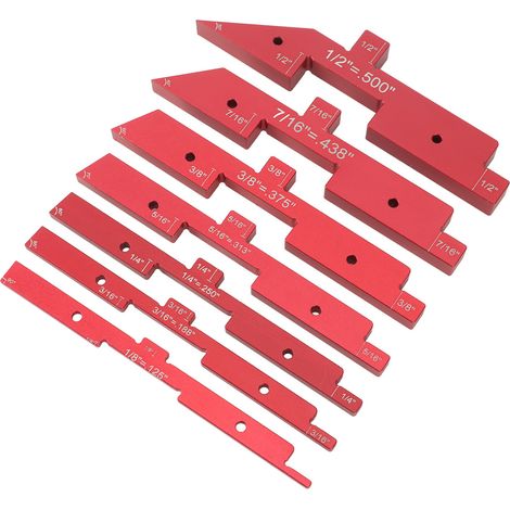 Table de toupie réglage barres 7 pièces aluminium blocs cales hauteur jauge pour accessoires scie table toupie angle menuiserie kit (1/5)