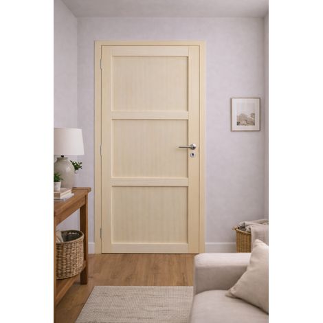 Bloque de puerta Ayous de 3 paneles H204 x L73 cm, borde de tablero, lado derecho, manija Pomerol, Gd Menuiseries