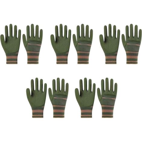 Gants de Soudure et Construction Anti-Dérapants Souples(5pairs) Caoutchouc , protection épines, respirant, anti-transpiration, jardinage professionnel (1/5)