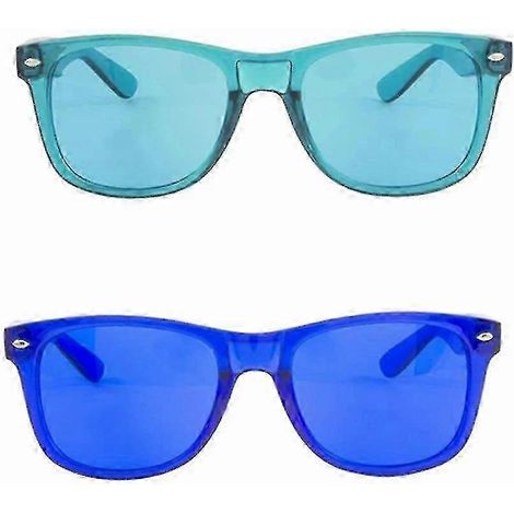 Lunettes de luminothérapie pour la guérison des chakras, verres colorés (1/4)