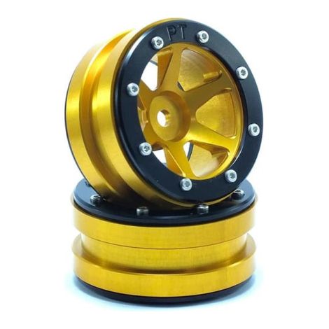 Beadlock Wheels PT- Slingshot Gold/Black 1.9