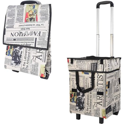 Waterproof Oxford Fabric Folding Utility Trolley with Wheels and Telescopic Handle for Women or Men (1/5)