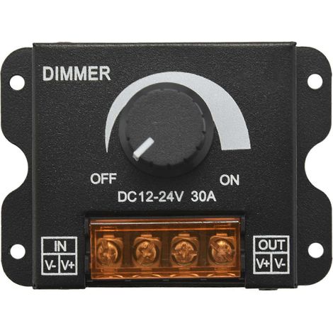 Réglage de la luminosité des barres lumineuses LED (12-24 V CC, 30 A, sans stroboscope) avec variateur à bouton rotatif (1/4)