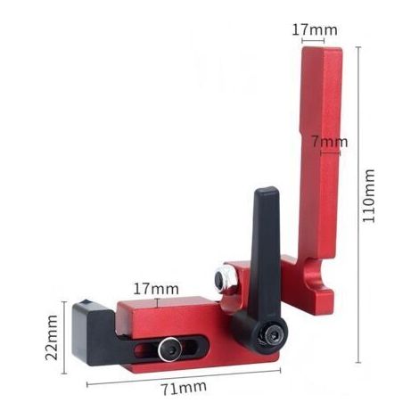 Guide d'onglet en aluminium en forme de T de 75 mm de hauteur pour scie circulaire
