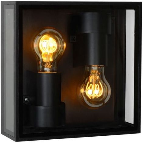 Lucide Dukan lampada parete/soffitto 2xE27 IP65 nera (1/5)
