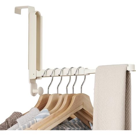 RFOUO Porte-Manteau Pour Porte, Convient Aux Portes D'une Épaisseur Maximale De 45 mm, Crochet De Porte Pliable Et Extensible, Patère Porte, ( Blanc Laiteux) (1/4)