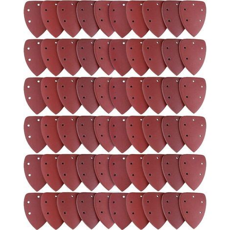 Lot de 60 Feuilles Abrasives, Papier de Ponçage 40/60/80/100/120/180/240/320/400/800 Idéal pour Ponceuse Multifonction (1/5)