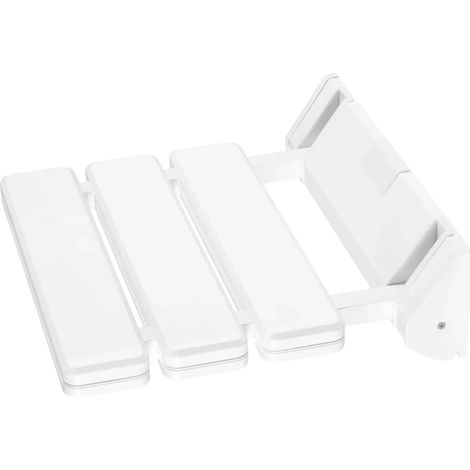 Siège de Douche, Monté au Mur, Design Antidérapant, BLANC (1/2)