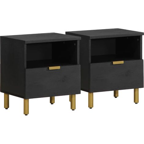 vidaXL Comodino Nero 40x33x46 cm in Legno Multistrato (1/5)