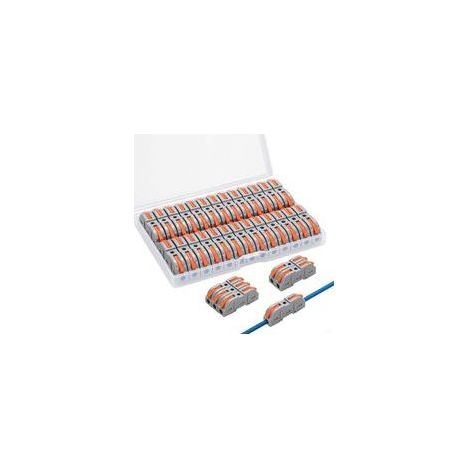 Connettori elettrici arancioni a innesto rapido con leva, terminali a connessione automatica, 1 filo 2 ingressi e liberamente combinabili, assortimento da 26 pezzi, rame (1/5)